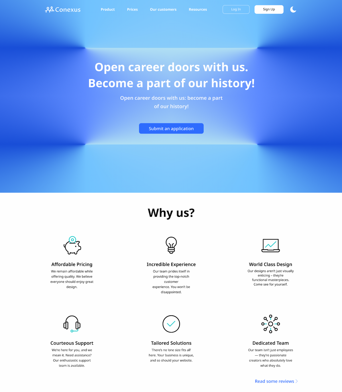 Conexus | Career management website landing